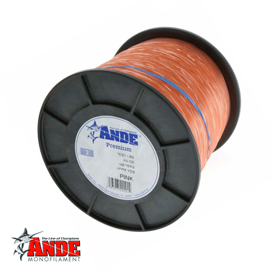 ANDE A14-80p Premium Mono Line 1/4lb Spool 80lb 150yds Pink for