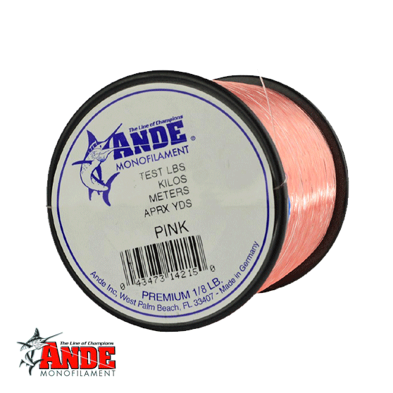 Ande Premium Monofilament Line with 10-Pound Test, Pink, 0.125