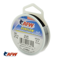 AFW Surflon 1x7 Nylon-Coated Wire Black 135lb [30ft]