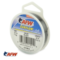 AFW Surflon 1x7 Nylon-Coated Wire Black 15lb [30ft]