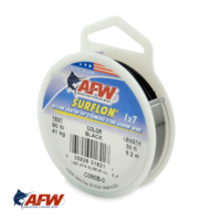 AFW Surflon 1x7 Nylon-Coated Wire Black 90lb [30ft]