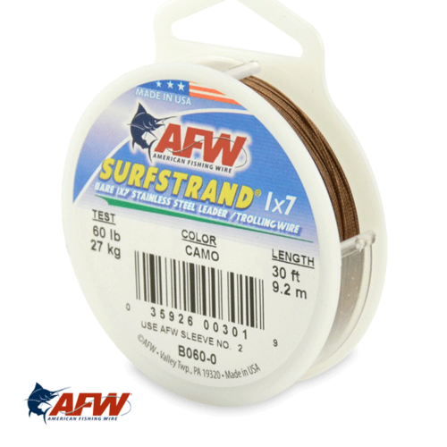 AFW Surfstrand 1x7 Uncoated Wire Camo [30ft]